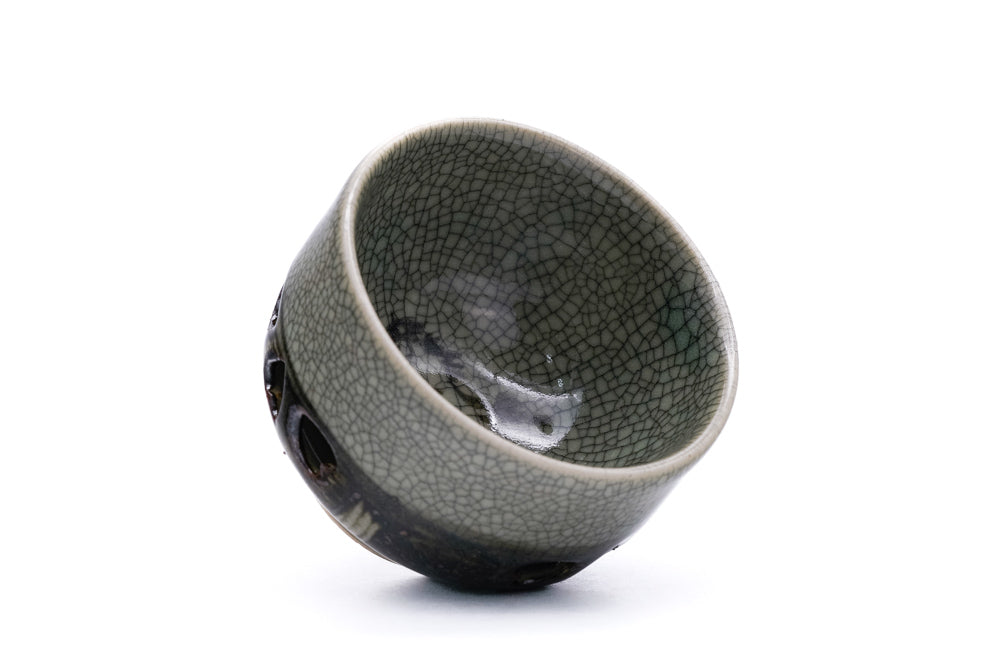 Double-walled Obori Soma-yaki Celadon Sencha Cup - 90ml