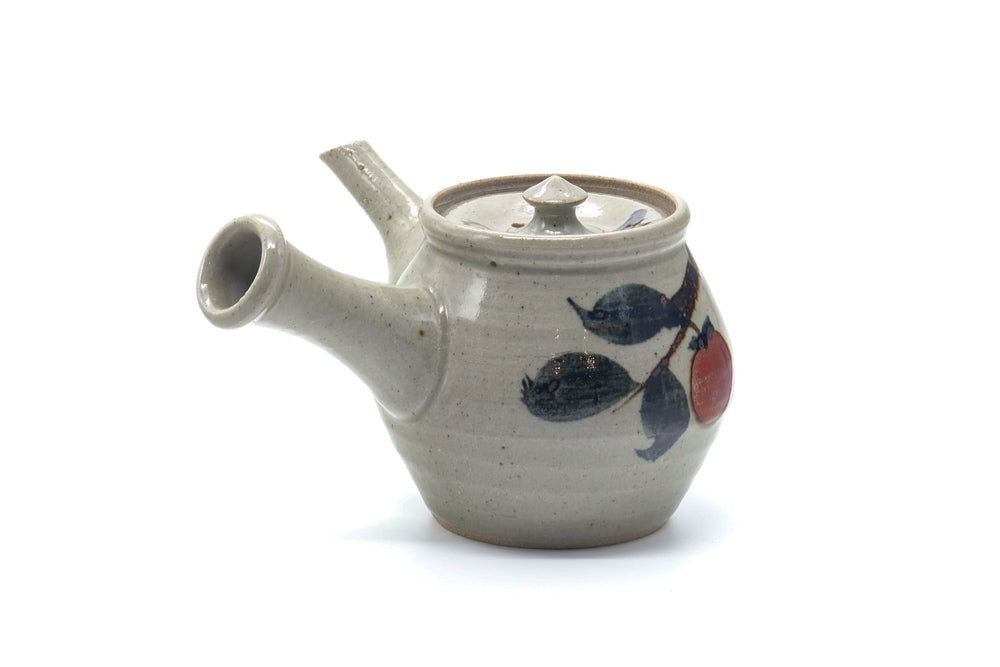 Japanese Kyusu - Painted Grey Ceramic Teapot - 400ml