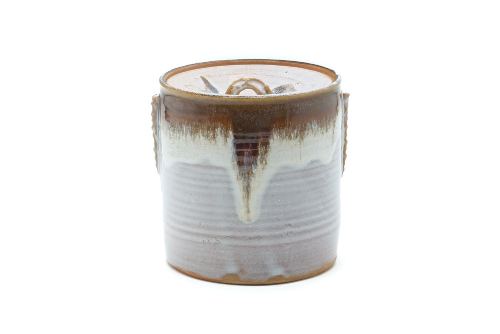 Japanese Mizusashi - Brown Drip-Glazed Fresh Water Container - 1500ml