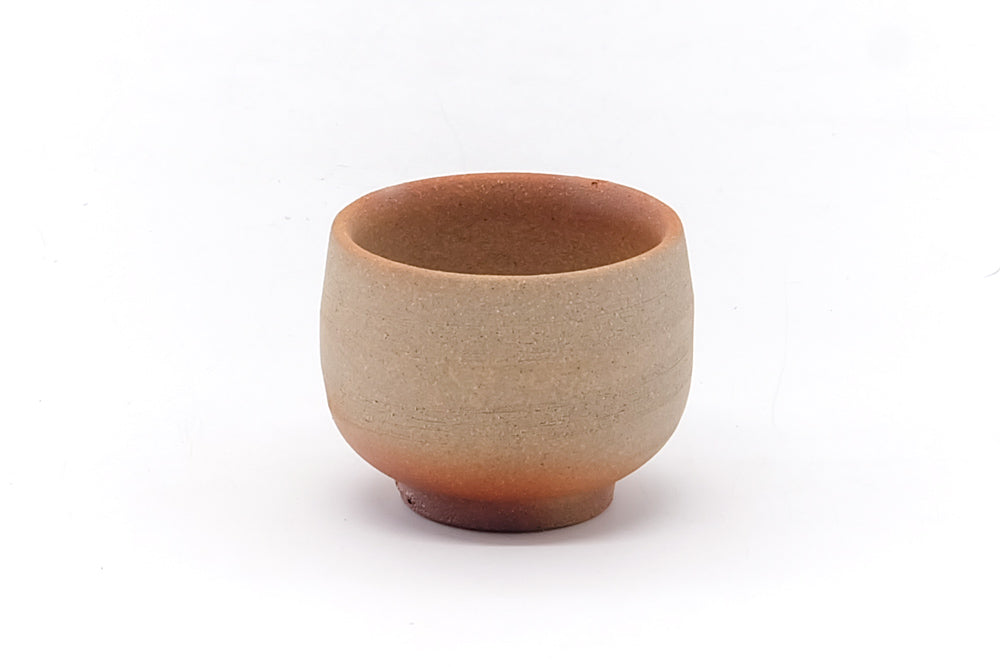 Japanese Teacup - Orange Hidasuki Bizen Guinomi - 50ml