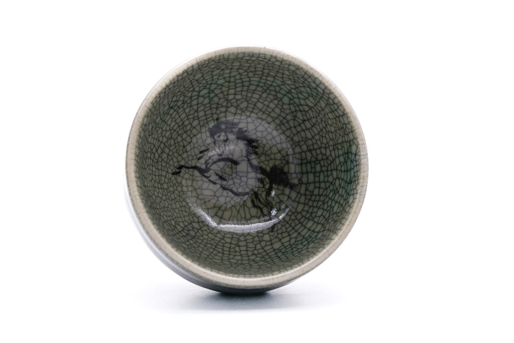 Double-walled Obori Soma-yaki Celadon Sencha Cup - 90ml