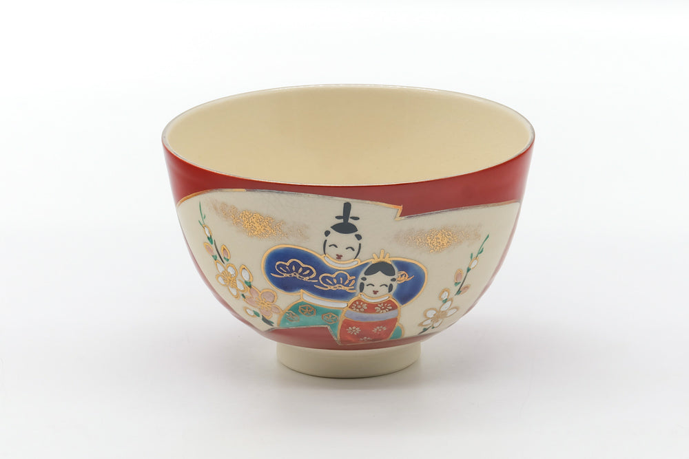 Japanese Matcha Bowl - Floral Geisha Kyo-yaki Chawan - 400ml