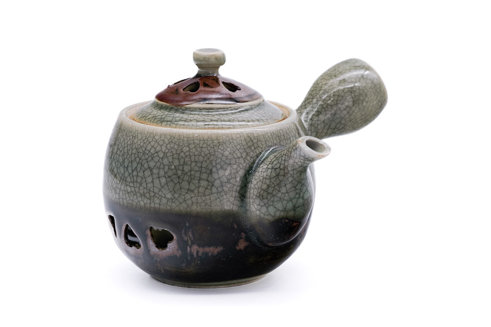 Double-walled Obori Soma-yaki Kyusu - 200ml