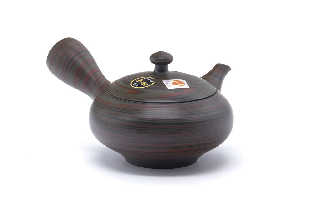 Japanese Kyusu - 雲仙窯 Unzen Kiln - Green Nerikomi Tokoname-yaki Teapot - 260ml