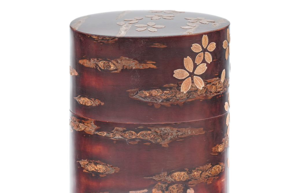 Kabazaiku Chazutsu - Sakura Cherry Bark Wooden Tea Canister
