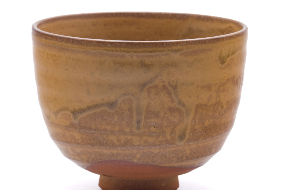 Japanese Matcha Bowl - Mottled Yellow Drip-Glazed Chawan - 400ml
