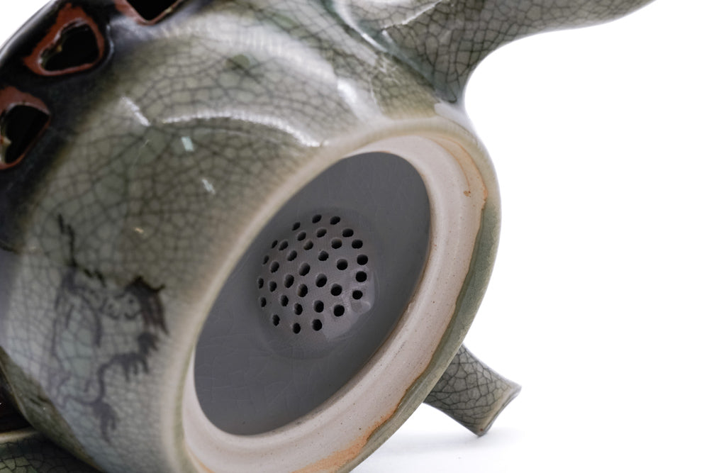 Double-walled Obori Soma-yaki Kyusu - 200ml