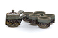 Japanese Tea Set - Obori Soma-yaki Kyusu and 5 Yunomi