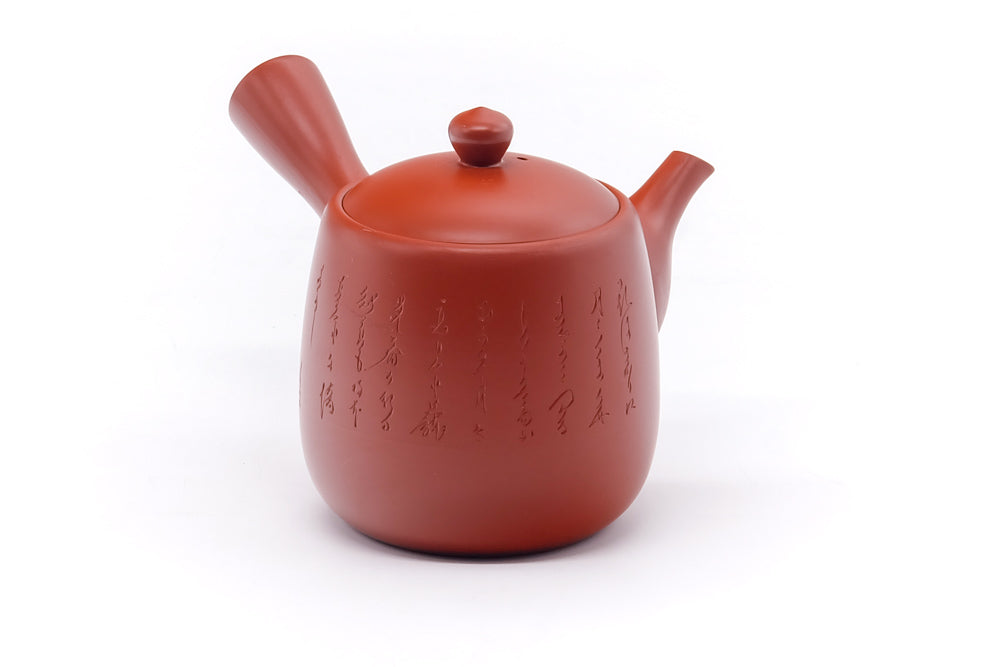 Japanese Kyusu - Calligraphy Engraved Tokoname Teapot - 350ml