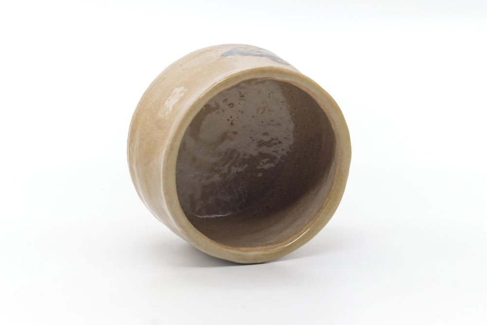 Japanese Matcha Bowl - Beige Black Duck Wabi-Sabi Chawan - 500ml