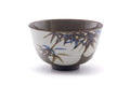Japanese Matcha Bowl - Dark Brown Painted Leaves Chawan - 450ml