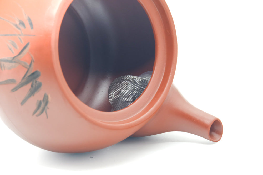 Japanese Kyusu - Engraved Mesh Tokoname Teapot - 340ml