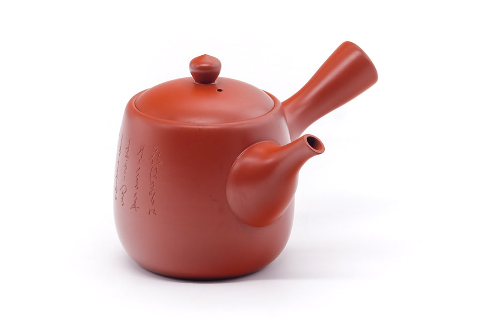 Japanese Kyusu - Calligraphy Engraved Tokoname Teapot - 350ml