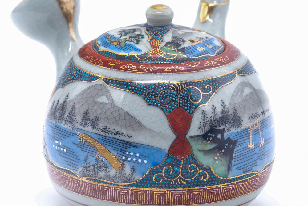 Japanese Kyusu - Scenic Kutani-yaki Teapot - 500ml