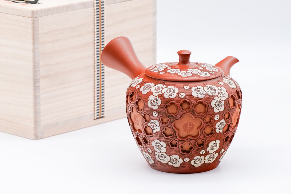 Double-Layer Plum Blossom Tokoname Teapot - 250ml
