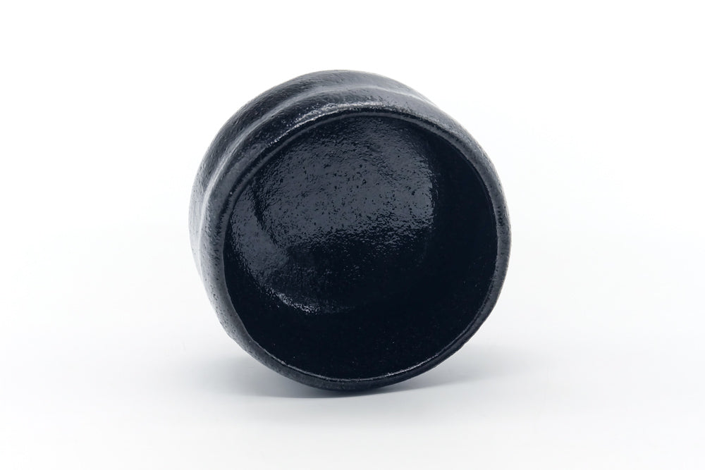 Japanese Matcha Bowl - Black Waisted Raku-yaki Chawan - 250ml