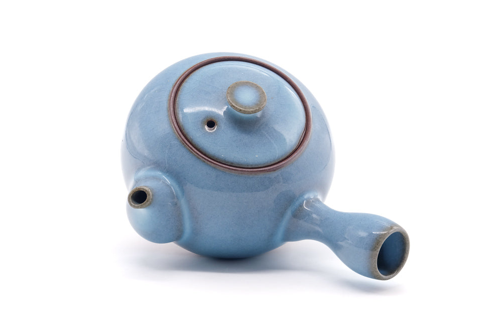 Japanese Kyusu - Blue Glazed Ceramic Teapot - 175ml