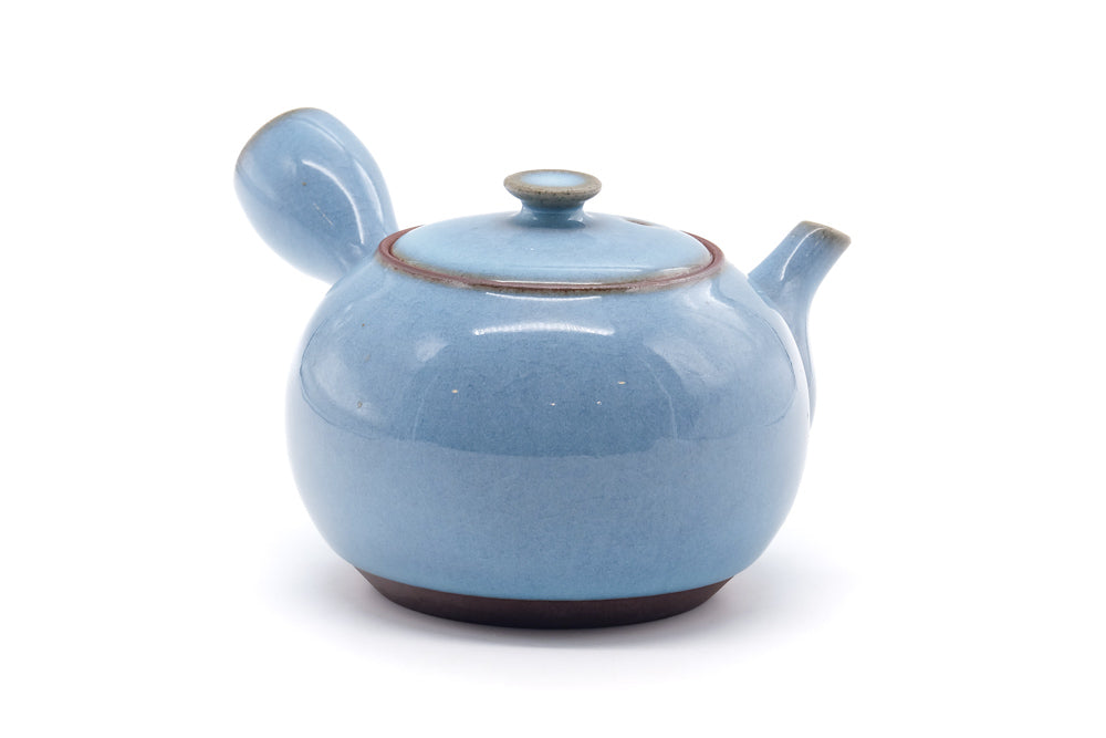 Japanese Kyusu - Blue Glazed Ceramic Teapot - 175ml