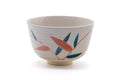 Japanese Matcha Bowl - Green Red Leaves Kyo-yaki Chawan - 400ml