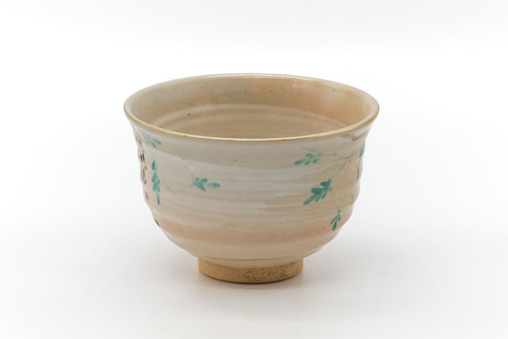 Japanese Matcha Bowl - Floral Hakeme Chawan