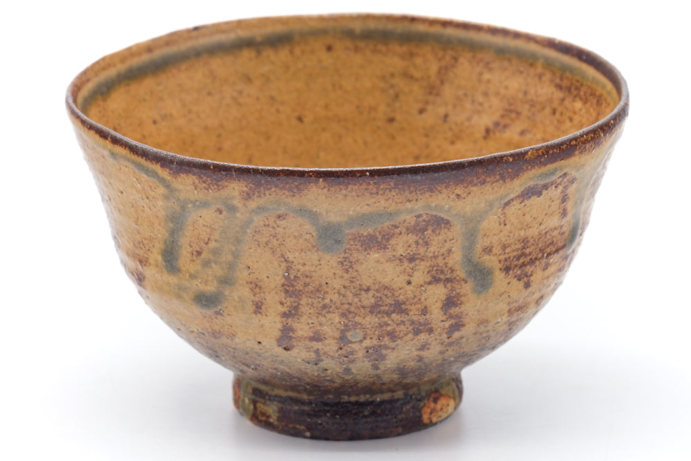 Japanese Matcha Bowl - Brown Yellow Mottled Chawan - 400ml