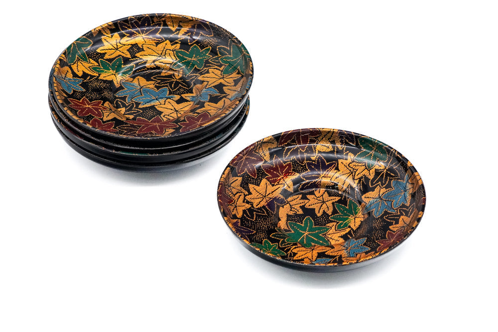 Japanese Chataku - Set of 5 Autumn Momiji Tea Saucers
