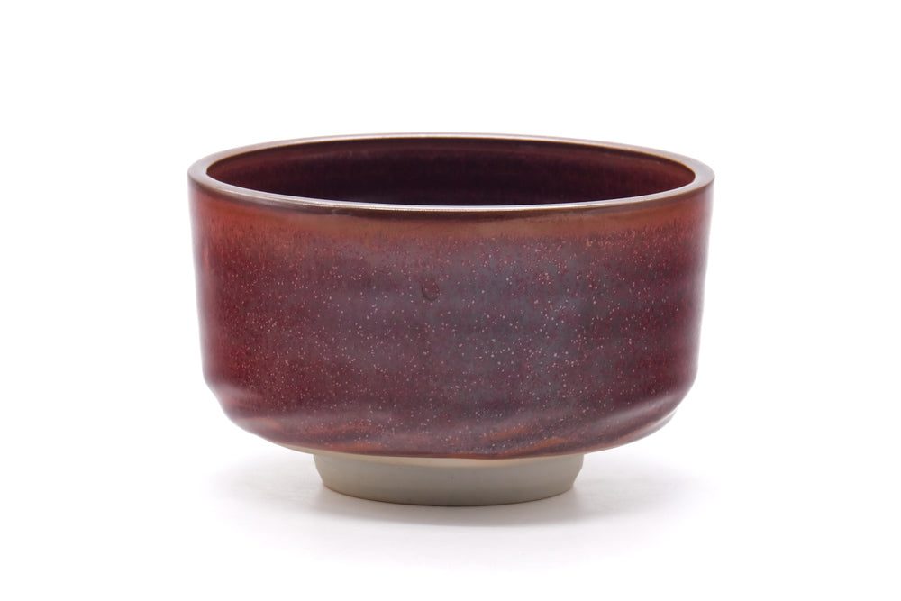 Japanese Matcha Bowl - Maroon Hantsutsu-gata Chawan - 400ml