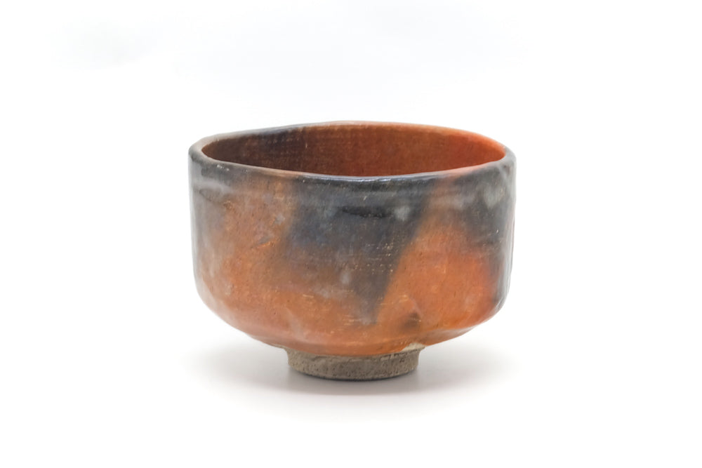 Japanese Matcha Bowl - Vintage Black Red Raku-yaki Chawan - 300ml