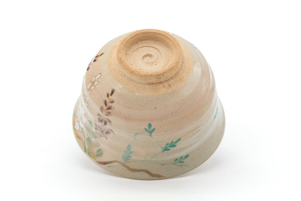 Japanese Matcha Bowl - Floral Hakeme Chawan
