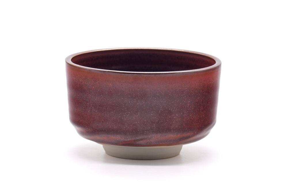 Japanese Matcha Bowl - Maroon Hantsutsu-gata Chawan - 400ml