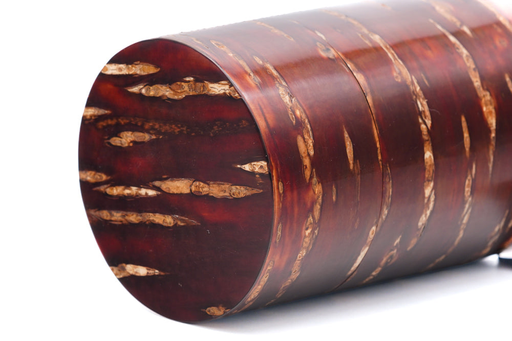 Kabazaiku Chazutsu and Chasaji - Wooden Cherry Bark Tea Canister and Scoop