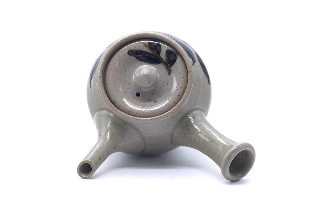 Japanese Kyusu - Painted Grey Ceramic Teapot - 400ml