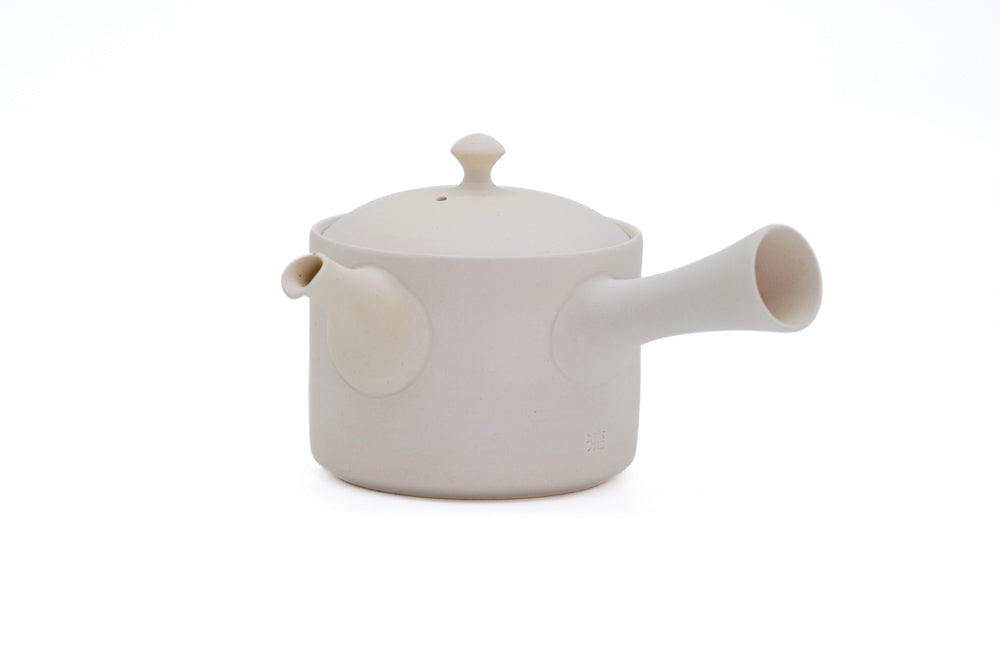 Matte White Cylindrical Tokoname Teapot - 200ml