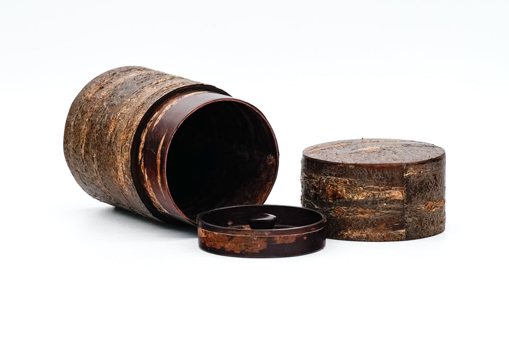 Kabazaiku Chazutsu -Unpolished Wooden Cherry Bark Tea Canister