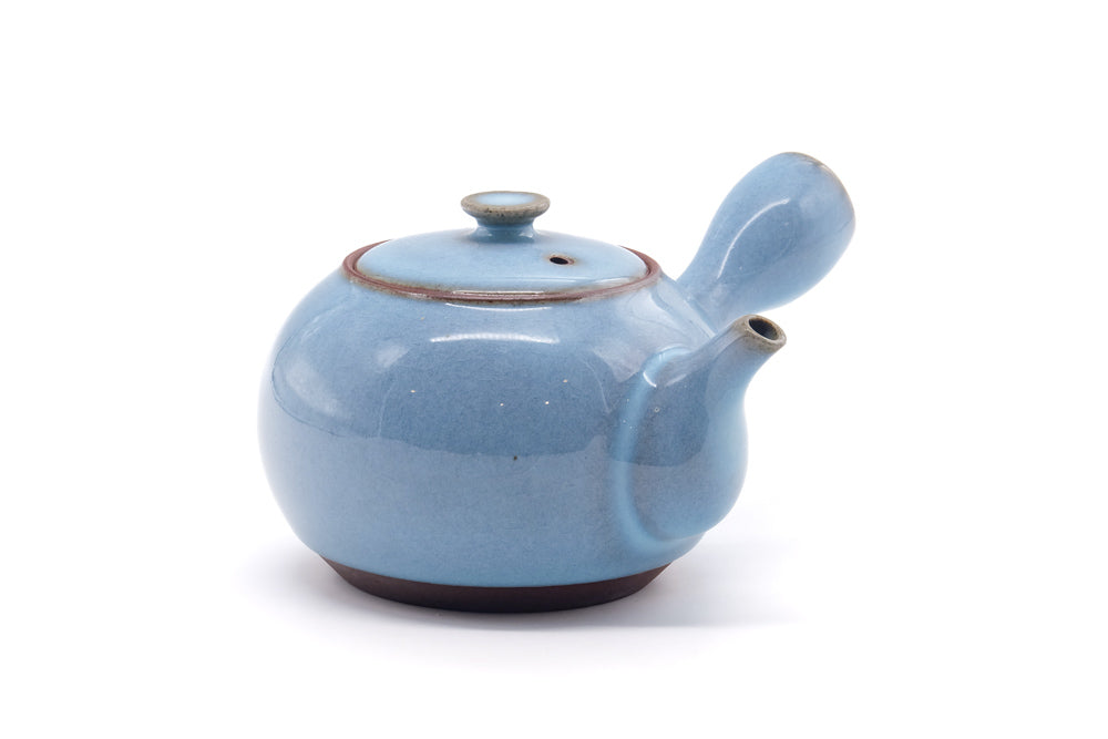 Japanese Kyusu - Blue Glazed Ceramic Teapot - 175ml