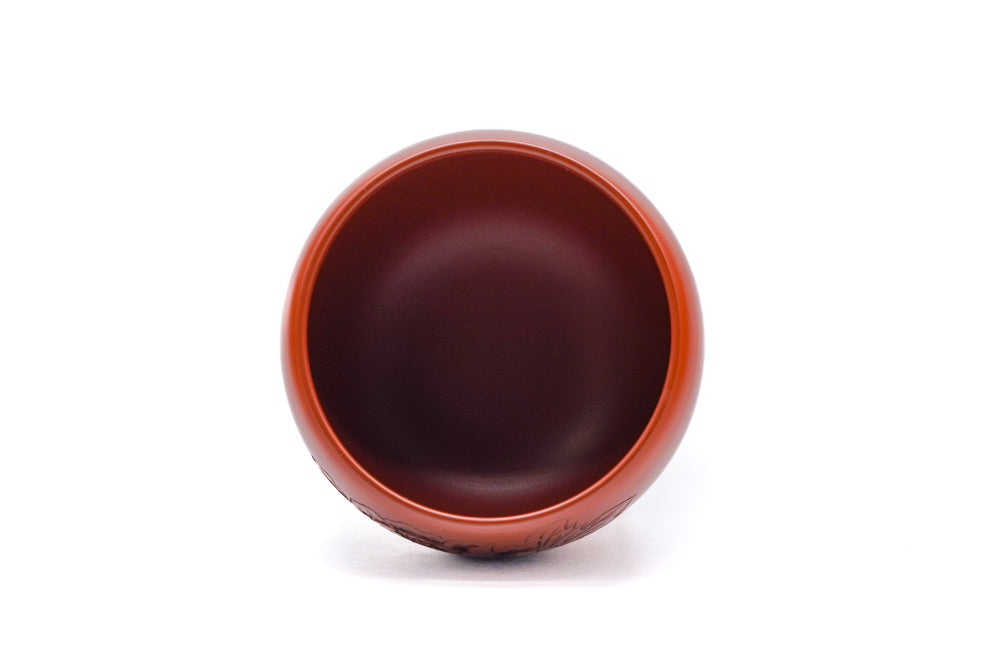 Japanese Teacup - Camellia Engraved Tokoname Yunomi - 110ml