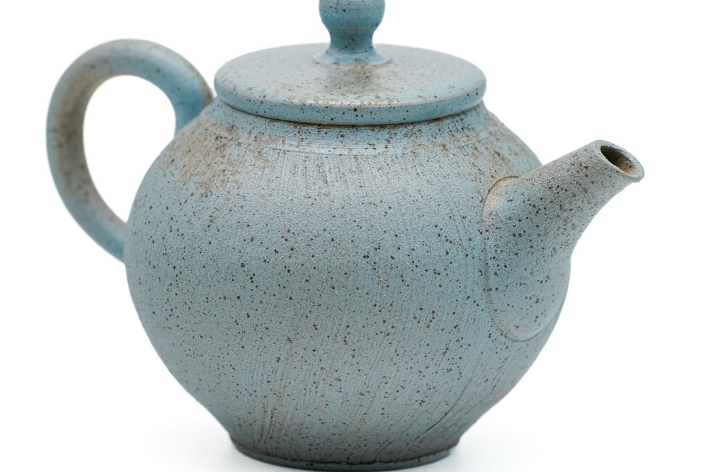 Blue Rear-handled Tokoname Teapot - 100ml