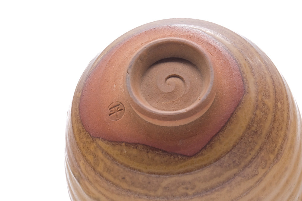 Japanese Matcha Bowl - Mottled Yellow Drip-Glazed Chawan - 400ml