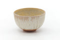 Japanese Matcha Bowl - White Yellow Drip-Glazed Wan-nari Chawan - 400ml