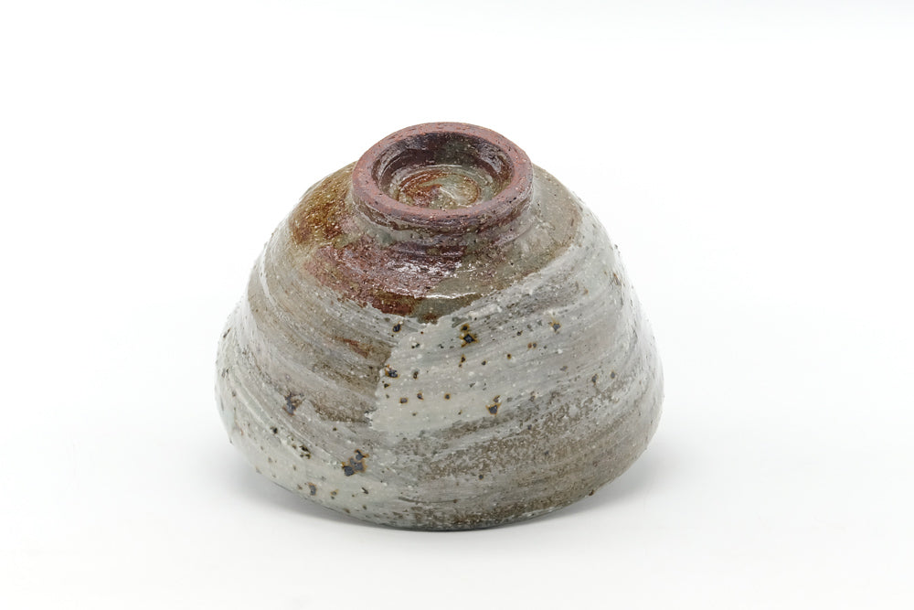 Japanese Matcha Bowl - Earthy Grey Hakeme Textured Chawan