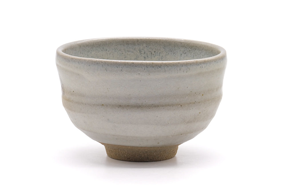 Japanese Matcha Bowl - Abstract Milky White Glazed Chawan - 400ml