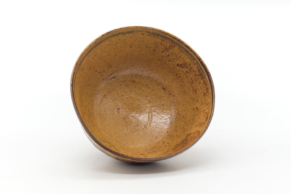 Japanese Matcha Bowl - Brown Yellow Mottled Chawan - 400ml