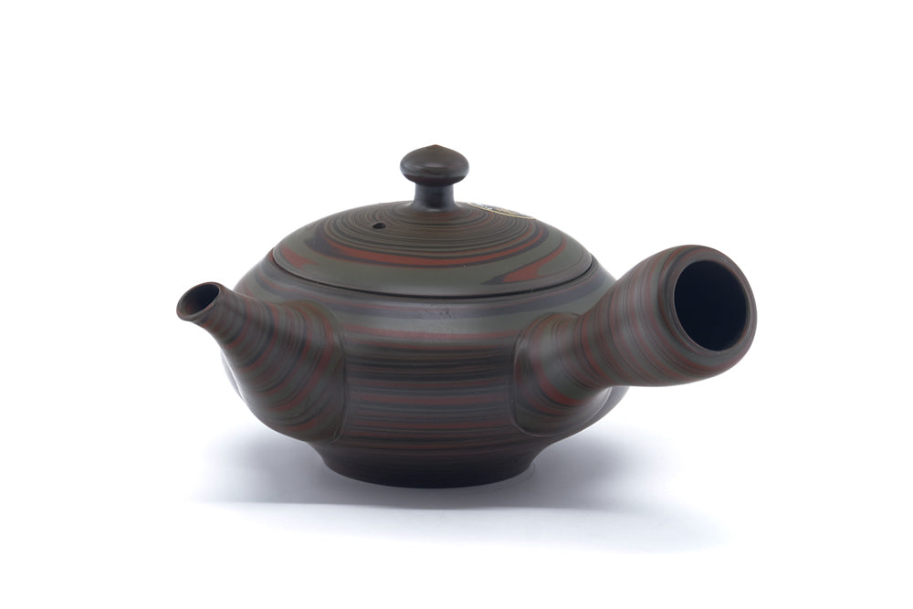 Japanese Kyusu - 雲仙窯 Unzen Kiln - Green Nerikomi Tokoname-yaki Teapot - 260ml