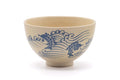 Japanese Matcha Bowl - Blue Waves Kyo-yaki Chawan - 350ml