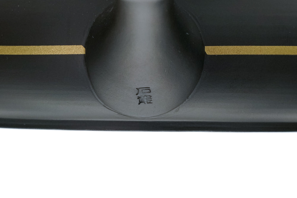 Gold Stripe Flat Tokoname Teapot - 175ml