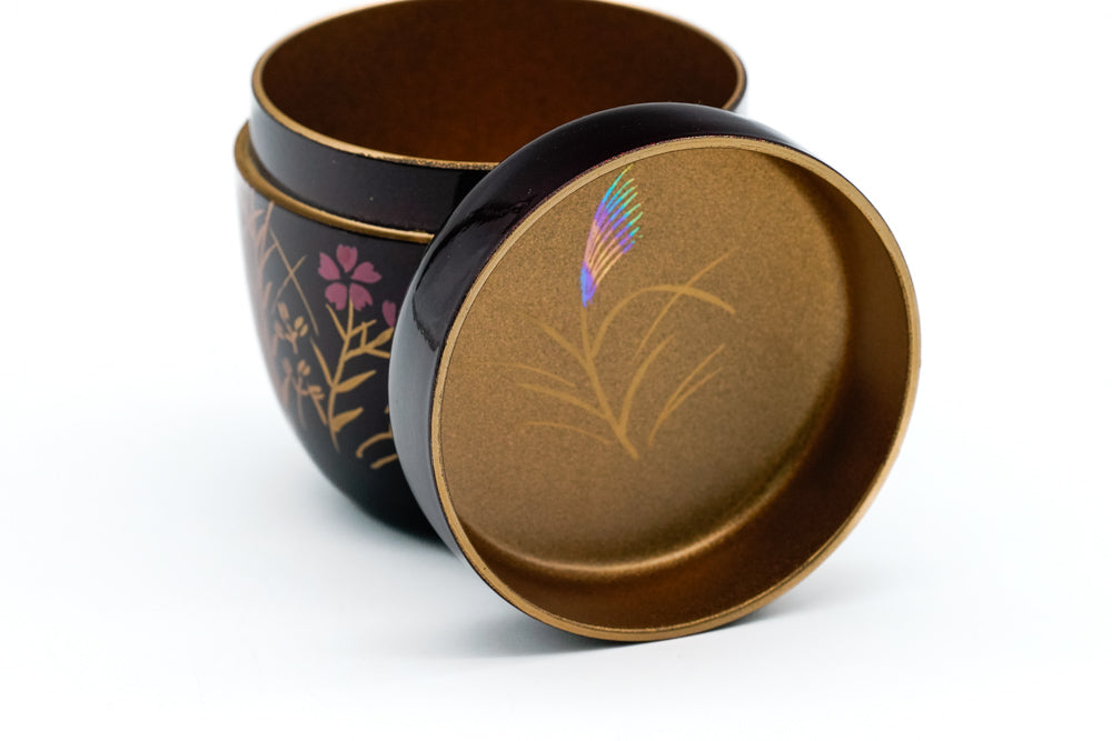 Akigusa Natsume - Autumn Plants Lacquer Tea Caddy