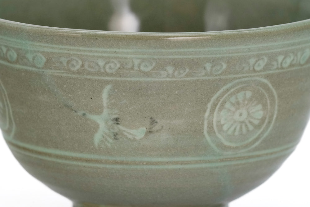 Korean Inlaid Celadon Kyo-yaki Chawan