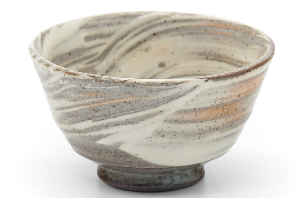 Japanese Teacups - Pair of Grey Hakeme Yunomi - 70ml