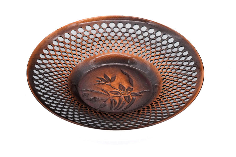 Japanese Chataku - Set of 4 Unique Metal Tea Saucers