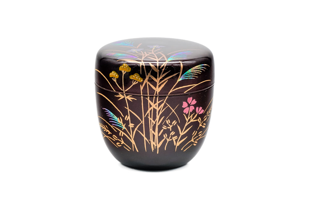 Akigusa Natsume - Autumn Plants Lacquer Tea Caddy